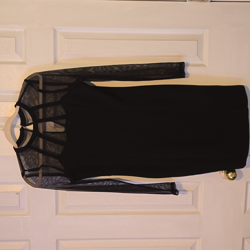 New York & Company Black Long Sleeve Dress